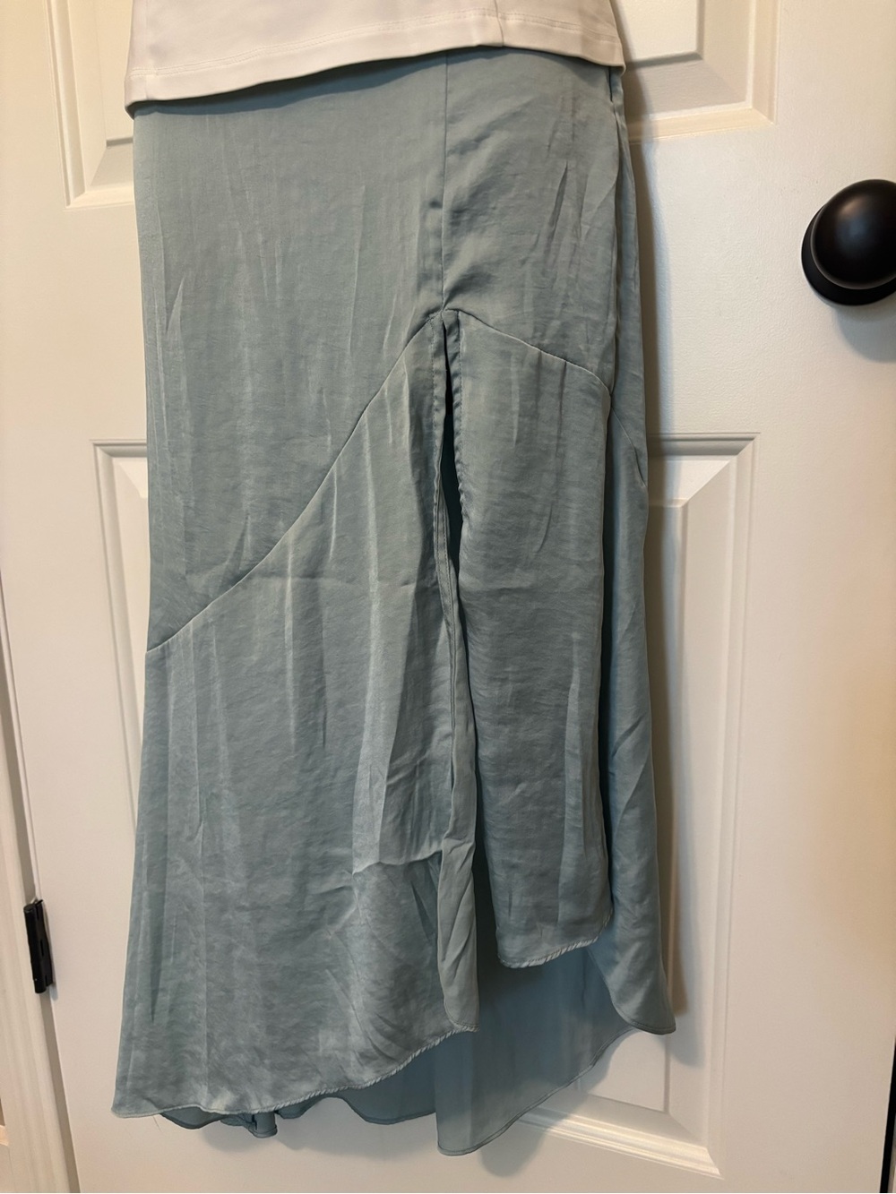 Free People Pale Blue/Green Satin Skirt